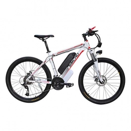 ZZQ Bike ZZQ Electric Mountain Bike 350 / 500W 26'' Electric Bicycle with Removable 48V Lithium-Ion Battery 21 Speed Shifter, whitered