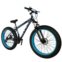 TBNB Fat Tyre Mountain Bike 20 / 26 Inch Fat Tire Mountain Bike, Adult Men's and Women's Outdoor Road Bicycle, Sand Bike, 21-27 Speed, Disc Brake, Suspension Fork (Black 26inch / 21Speed)