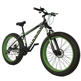 TBNB Fat Tyre Mountain Bike 20 / 26 Inch Fat Tire Mountain Bike, Adult Men's and Women's Outdoor Road Bicycle, Sand Bike, 21-27 Speed, Disc Brake, Suspension Fork (Green 20inch / 24Speed)