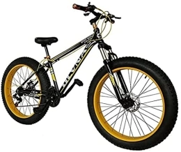  Fat Tyre Mountain Bike 20 / 26 Inch Fat Tire Mountain Bike, Adult Men's And Women's Outdoor Road Bicycle, Sand Bike, 21-27 Speed, Disc Brake, Suspension Fork, Yellow, 26inch / 24Speed, superiorquality