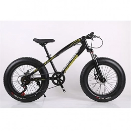 BBZZ Fat Tyre Mountain Bike 20-Inch 7 / 21 / 24 / 27 Speed Bicycle, Double Disc Brake Wide Tire Off-Road Variable Speed Bicycle, Double Shock Absorber Bicycle, Snowmobile, Black, 21 speed