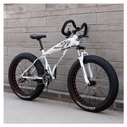 ZYLEDW Fat Tyre Mountain Bike 24 / 26 Inch Big Tires Mountain Bike, 7 / 21 / 24 / 27 Speeds Double Disc Brake High-Carbon Steel Outdoor Off-Road Beach Snow Bikes, Butterfly Handle and 4.0 Big Tires Full Suspension Mountain Bikes