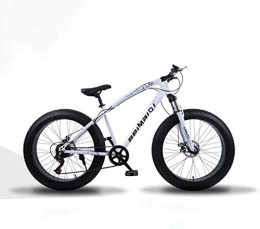 Aoyo Fat Tyre Mountain Bike 24 Inch Fat Tire Hardtail Mountain Bike, Adult Mountain Bicycle, Dual Suspension Frame And Suspension Fork All Terrain Mountain Bicycle, (Color : White spoke, Size : 7 speed)