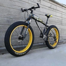 Aoyo Fat Tyre Mountain Bike 26" / 24" Big Wheel Mountain Bike, 7-Speed Dual Disc Brake Snow Bike, Strong Shock-Absorbing Front Fork, Outdoor Off-Road Beach Bike, (Color : A, Size : 26)