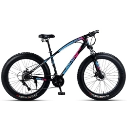  Fat Tyre Mountain Bike 26 * 4.0 Inch Thick Wheel Mountain Bike, Adult Fat Tire Mountain Trail Bike, 7 / 21 / 24 / 27 / 30 Speed Mountain Bicycle With High Carbon Steel Frame Double Disc Brake, Men's Road Bike