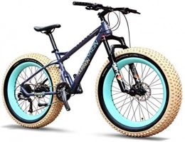 MKWEY Fat Tyre Mountain Bike 26 Inch 27-Speed Adult Mountain Bikes, Professional Fat Tire Hardtail Mountain Bicycle, Aluminum Frame Front Suspension All Terrain MTB Bikes for Men / Women