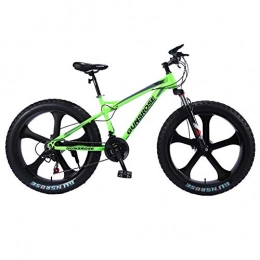 cuzona Bike 26 inch fat bike 5 knife wheel High carbon steel adult fat tire mountain bikes 4 0 big wheel bicycles Beach cruiser snow bicycle-green_26inch_21_speed