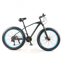 WSS Fat Tyre Mountain Bike 26-inch fat tire 21-speed bicycle—mechanical brake—suitable for outdoor mountain bikes on snow (black and blue)