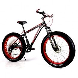 26 Inch Fat Tire Mountain Trail Bike, Dual Disc Brakes Shock Mountain Bicycle, Mountain Bike, Adult Mountain Bike,black red