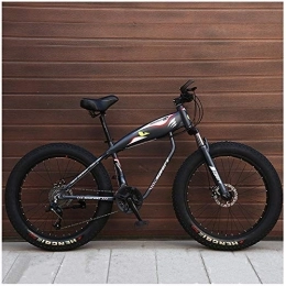 DJYD Fat Tyre Mountain Bike 26 Inch Hardtail Mountain Bike, Adult Fat Tire Mountain Bicycle, Mechanical Disc Brakes, Front Suspension Men Womens Bikes, Black Spokes, 27 Speed FDWFN (Color : Grey Spokes)