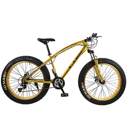 Bananaww Fat Tyre Mountain Bike 26 Inch Mountain Bike, Fat Tire Bike, Full 30 / 27 / 24 / 21 / 7 Speed Mountain Trail Bike, Dual Disc Brake, High-Carbon Steel Frame, Front Suspension, Urban Commuter City Bicycle