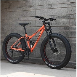 Aoyo Bike 26 Inch Mountain Bikes, Adult Boys Girls Fat Tire Mountain Trail Bike, Dual Disc Brake Bicycle, High-carbon Steel Frame, Anti-Slip Bikes, (Color : Orange, Size : 24 Speed)