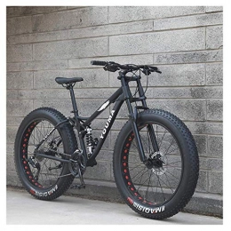 NLRHH Fat Tyre Mountain Bike 26 inch Mountain Bikes, Adult Boys Girls Mountain Trail Bike, Dual Disc Brake Bicycle, High-Carbon Steel Frame, Anti-Slip Bikes, Blue, 27 Speed peng (Color : Black)