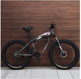 Aoyo Fat Tyre Mountain Bike 26 Inch Mountain Bikes, Fat Tire Hardtail Mountain Bike, Aluminum Frame Alpine Bicycle, Mens Womens Bicycle with Front Suspension (Color : Grey, Size : 21 Speed Spoke)