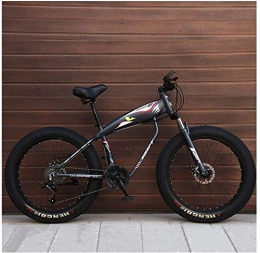 Aoyo Bike 26 Inch Mountain Bikes, Fat Tire Hardtail Mountain Bike, Aluminum Frame Alpine Bicycle, Mens Womens Bicycle with Front Suspension (Color : Grey, Size : 27 Speed Spoke)