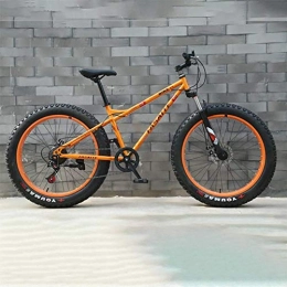 BRISEZZ Fat Tyre Mountain Bike 26 inch snow bike double disc brake bike with variable speed 4.0 aluminum alloy super thick rim snow bike full shock Adult Fat Tire Road Speed black HRTT (Color : Yellow)