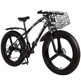 WXX Bike 26 Inchdouble Disc Brake Snowmobile Wide Tires Off-Road ATV Transmission Bikeadult Mountain Bikeload Capacity (150KG), 24 speed