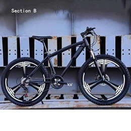 SHJC Fat Tyre Mountain Bike 26 Inches Fat bike off-road beach snow bike, 27 speed Double Disc Brake High Carbon Steel Frame, with Adjustable Seat City Utility Bicycle, Black, A 21 speed