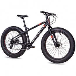 CHRISSON Bike 26inches fat bike, mountain bicycle Chrisson Fat One with 24speeds Shimano Alivio / Altus, matte black