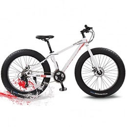 WSS Fat Tyre Mountain Bike 4.0 fat tire mountain bike 26 snow tire 21 speed / mechanical brake / suitable for beach travel outdoor off-road bicycle-white