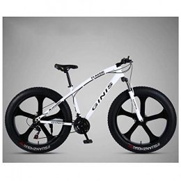 ACDRX Fat Tyre Mountain Bike ACDRX Mountain Bikes, Bikes, Bike, Adult, Mountain Bike, 26 Inch 21 Speeds, Fat Tire, Bike, Front Suspension, Double Disc Brake, Bicycles, High Carbon Steel, Black 5 Spoke, Outroad, Mtb, White