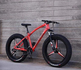 Aoyo Fat Tyre Mountain Bike Adult 24 Speed Mountain Bikes, 26 Inch Fat Tire Hardtail Mountain Bike, Dual Suspension Frame And Suspension Fork All Terrain Mountain Bicycle (Color : 24 Speed, Size : Red 3 impeller)