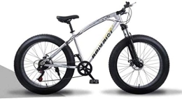 Aoyo Fat Tyre Mountain Bike Adult 24 Speed Mountain Bikes, 26 Inch Fat Tire Hardtail Mountain Bike, Dual Suspension Frame And Suspension Fork All Terrain Mountain Bicycle (Color : 24 Speed, Size : Silver spoke)