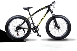 Aoyo Fat Tyre Mountain Bike Adult 24 Speed Mountain Bikes, 26 Inch Fat Tire Hardtail Mountain Bike, Dual Suspension Frame And Suspension Fork All Terrain Mountain Bicycle (Color : 7 Speed, Size : Black spoke)