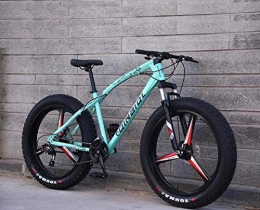 Aoyo Fat Tyre Mountain Bike Adult 24 Speed Mountain Bikes, 26 Inch Fat Tire Hardtail Mountain Bike, Dual Suspension Frame And Suspension Fork All Terrain Mountain Bicycle (Color : 7 Speed, Size : Green 3 impeller)