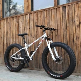 WJSW Fat Tyre Mountain Bike Adult Fat Tire Mountain Bike, Double Disc Brake / Bikes, Beach Snowmobile Bicycle, 24 inch Aluminum Alloy Wheels