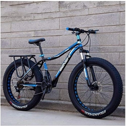 Aoyo Fat Tyre Mountain Bike Adult Fat Tire Mountain Bikes, Dual Disc Brake Hardtail Mountain Bike, Front Suspension Bicycle, Women All Terrain Mountain Bike, (Color : Blue B, Size : 24 Inch 24 Speed)