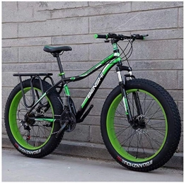 Aoyo Fat Tyre Mountain Bike Adult Fat Tire Mountain Bikes, Dual Disc Brake Hardtail Mountain Bike, Front Suspension Bicycle, Women All Terrain Mountain Bike, (Color : Green a, Size : 24 Inch 21 Speed)