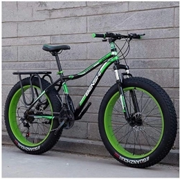 Aoyo Bike Adult Fat Tire Mountain Bikes, Dual Disc Brake Hardtail Mountain Bike, Front Suspension Bicycle, Women All Terrain Mountain Bike, (Color : Green a, Size : 24 Inch 27 Speed)