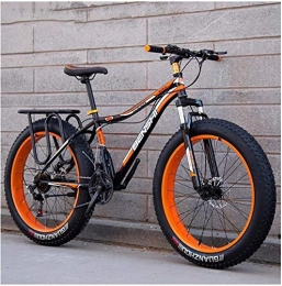 LAZNG Fat Tyre Mountain Bike Adult Fat Tire Mountain Bikes, Dual Disc Brake Hardtail Mountain Bike, Front Suspension Bicycle, Women All Terrain Mountain Bike, Red A, 26 Inch 27 Speed ( Color : Orange a , Size : 24 Inch 21 Speed )