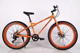 KaO0YaN Fat Tyre Mountain Bike Adult Snowmobile Variable Speed ​​Mountain Bike, Wide Tire Bicycle Men'S Beach Bikes, High Carbon Steel Frame Double Disc Brake Off-Road Bicycle-Orange_26-Inch X17 Inches