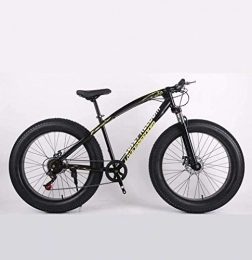 Alqn Bike Alqn Fat Tire Adult Mountain Bike, High-Carbon Steel Frame Cruiser Bikes, Beach Snowmobile Bicycle, Double Disc Brake 26 inch Wheels, Black, 21 Speed