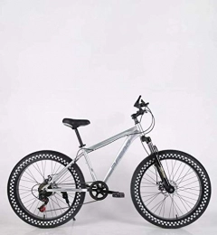 Alqn Bike ALQN Mens Adult Fat Tire Mountain Bike, Double Disc Brake Beach Snow Bicycle, High-Carbon Steel Frame Cruiser Bikes, 26 inch Highway Wheels, A, 21 Speed