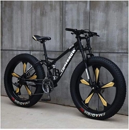 Aoyo Fat Tyre Mountain Bike Aoyo 26 Inch, 21 SpeedsAdult Beach Sport Bike, Bicycles, High Carbon Steel, Fat Tire, Mountain Trail Bike, Double Disc Brake, Dual-Suspension, For Men Women Universal, (Color : Black)