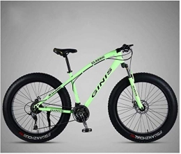 Aoyo Bike Aoyo 26 Inch Mountain Bicycle, High-carbon Steel Frame Fat Tire Mountain Trail Bike, Men's Womens Hardtail Mountain Bike with Dual Disc Brake (Color : Green, Size : 21 Speed Spoke)