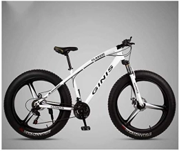 Aoyo Bike Aoyo 26 Inch Mountain Bicycle, High-carbon Steel Frame Fat Tire Mountain Trail Bike, Men's Womens Hardtail Mountain Bike with Dual Disc Brake (Color : White, Size : 24 Speed 3 Spoke)