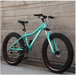 Aoyo Fat Tyre Mountain Bike Aoyo 26 Inch Mountain Bikes, High-carbon Steel Hardtail Mountain Bike, Fat Tire All Terrain Mountain Bike, Women Men's Anti-Slip Bikes, Blue, 24 Speed Spoke (Color : Blue, Size : 21 Speed Spoke)