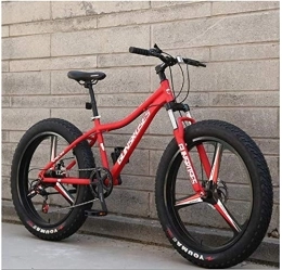 Aoyo Fat Tyre Mountain Bike Aoyo 26 Inch Mountain Bikes, High-carbon Steel Hardtail Mountain Bike, Fat Tire All Terrain Mountain Bike, Women Men's Anti-Slip Bikes, Blue, 24 Speed Spoke (Color : Red, Size : 21 Speed 3 Spoke)