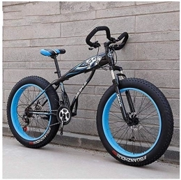 Aoyo Fat Tyre Mountain Bike Aoyo 26 Inch, Mountain Bikes, Mountain Trail Bike, Fat Tire, Adult, Bicycle, Dual Disc Brake, High-carbon Steel Frame, Bikes, Anti-Slip, 21 Speed, (Color : Black Blue)