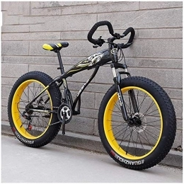 Aoyo Fat Tyre Mountain Bike Aoyo 26 Inch, Mountain Bikes, Mountain Trail Bike, Fat Tire, Adult, Bicycle, Dual Disc Brake, High-carbon Steel Frame, Bikes, Anti-Slip, 21 Speed, (Color : Black Yellow)