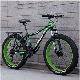 Aoyo Fat Tyre Mountain Bike Aoyo Mountain Bikes, Adult, Mountain Bicycle, Fat Tire Dual-Suspension, Bike, High-carbon Steel Frame, MTB, All Terrain, 26Inch, 21Speed, white Blue, Colour:Black Orange (Color : Black Green)