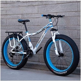 Aoyo Bike Aoyo Mountain Bikes, Adult, Mountain Bicycle, Fat Tire Dual-Suspension, Bike, High-carbon Steel Frame, MTB, All Terrain, 26Inch, 21Speed, white Blue, Colour:Black Orange (Color : White Blue)