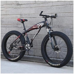 Aoyo Fat Tyre Mountain Bike Aoyo Mountain Bikes, Bike, 26 Inch, High-carbon, Steel Hardtail, Bicycles, Mountain Bicycle, with Front Suspension, Adjustable Seat, 21 Speed (Color : Sub Black Red)