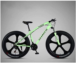 Aoyo Bike Aoyo Mountain Bikes, Bike, Adult, Mountain Bike, 26 Inch 21 Speeds, Fat Tire, Bike, Front Suspension, Double Disc Brake, Bicycles, High Carbon Steel, Black 5 Spoke, Outroad, Mtb, (Color : Green)