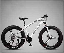 Aoyo Bike Aoyo Mountain Trail Bicycle, 26 Inch 24 Speeds, Bicycles, Bike, All-Terrain, Fat Tire, MTB, Front Suspension, Double Disc Brake, High Carbon Steel, Mountain Bikes, (Color : White)