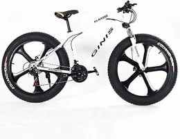 Aoyo Bike Aoyo Teens Mountain Bikes, 21-Speed 24 Inch Fat Tire Bicycle, High-carbon Steel Frame Hardtail Mountain Bike With Dual Disc Brake, Yellow, Spoke, Size:3 Spoke, (Color : White, Size : 5 Spoke)